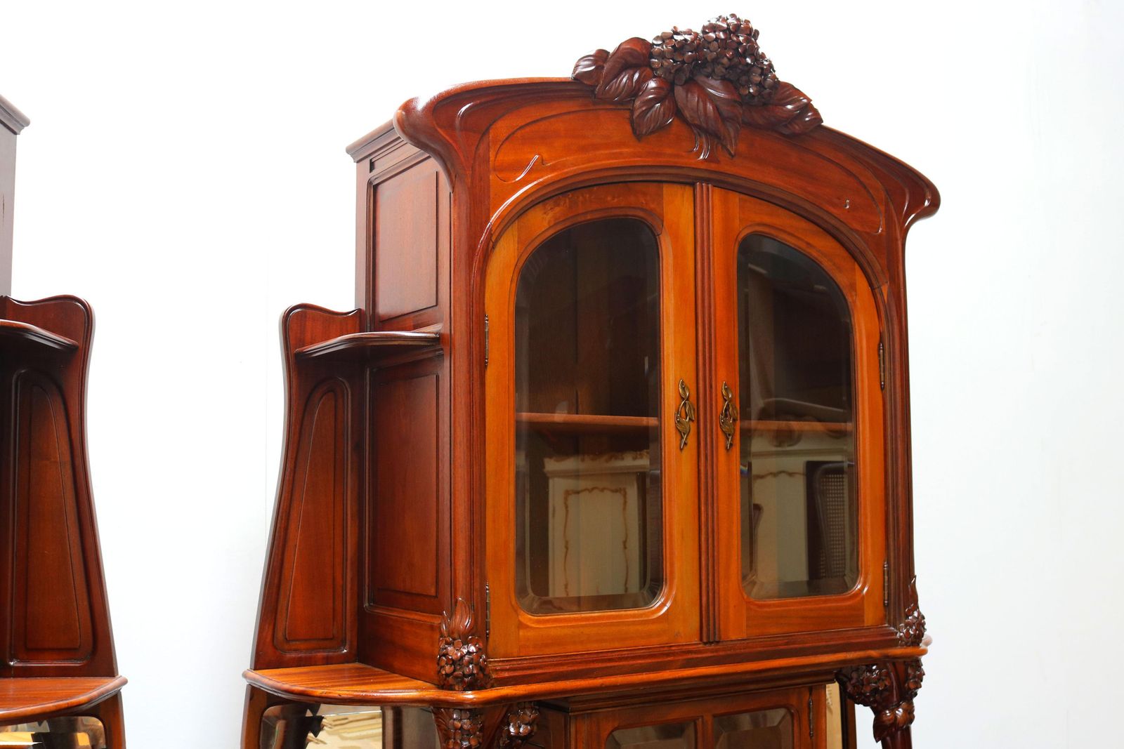 39650.0 Monumental Pair Of Art Nouveau Buffet Cabinets By Maison Gouffé Jeune 1902 Paris photo