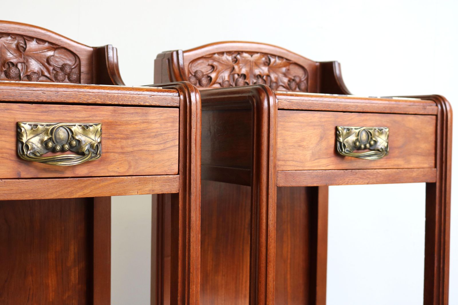 Gorgeous Art Nouveau / Art Deco Pair Antique Nightstands Paul Alexandre Dumas photo 7632.0