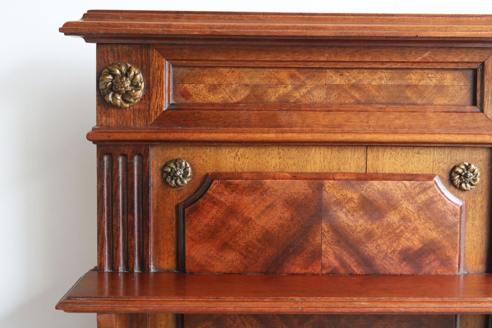 Pair Of Antique French 19th Century Night Stands Bedside Walnut Marble Bronze photo vinterior