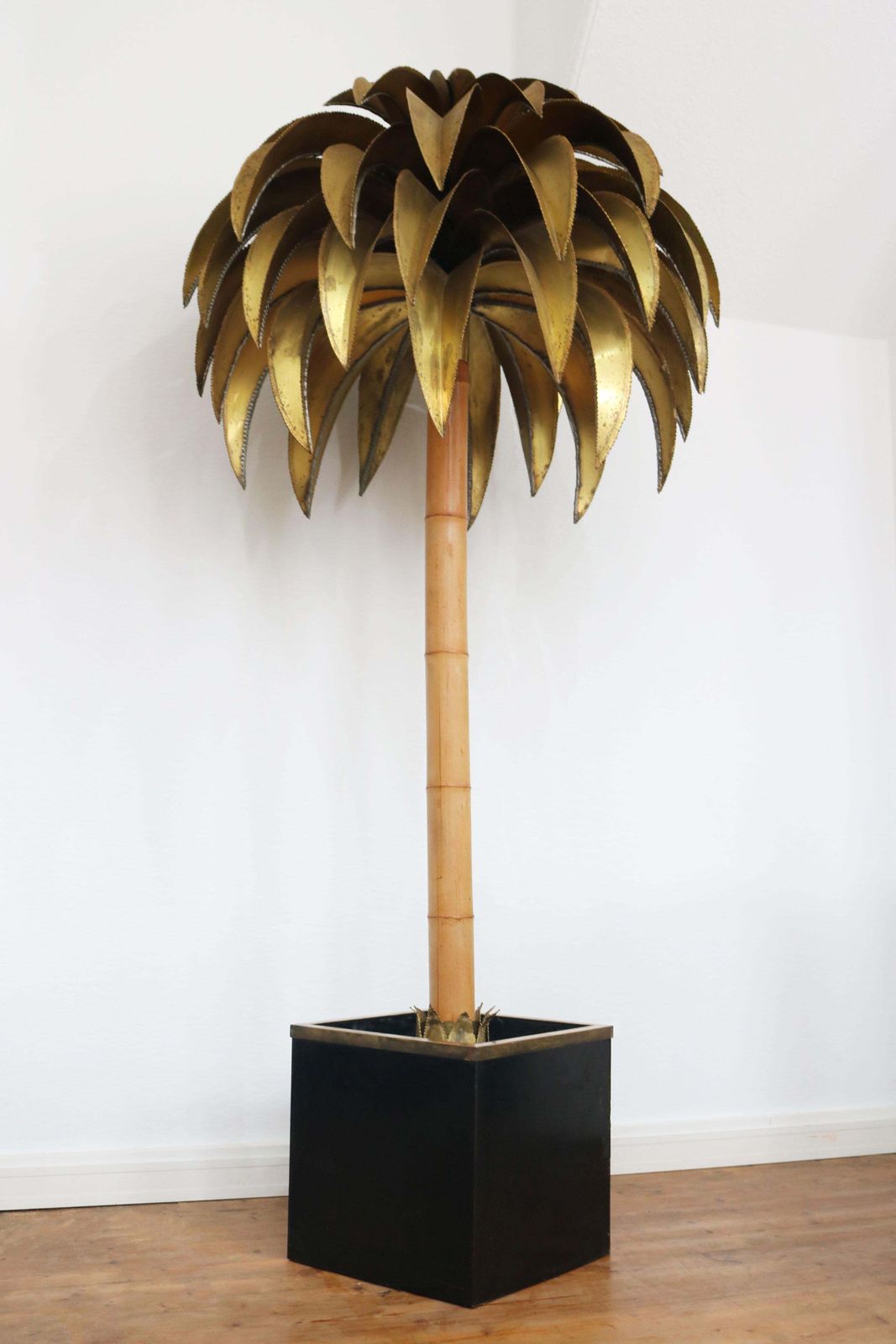 photo for sale Zeldzame Grote Vloerlamp 'Palm Tree' Van Christian Techoueyres Voor Maison Jansen, 1970