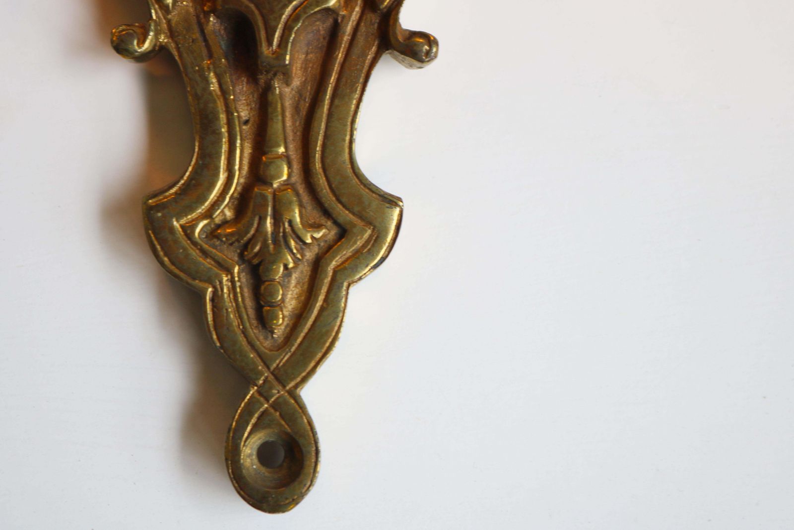 Pair Of Brass Empire 19th Century Wall Lights With Serpent Heads Sconces Glass photo vintage