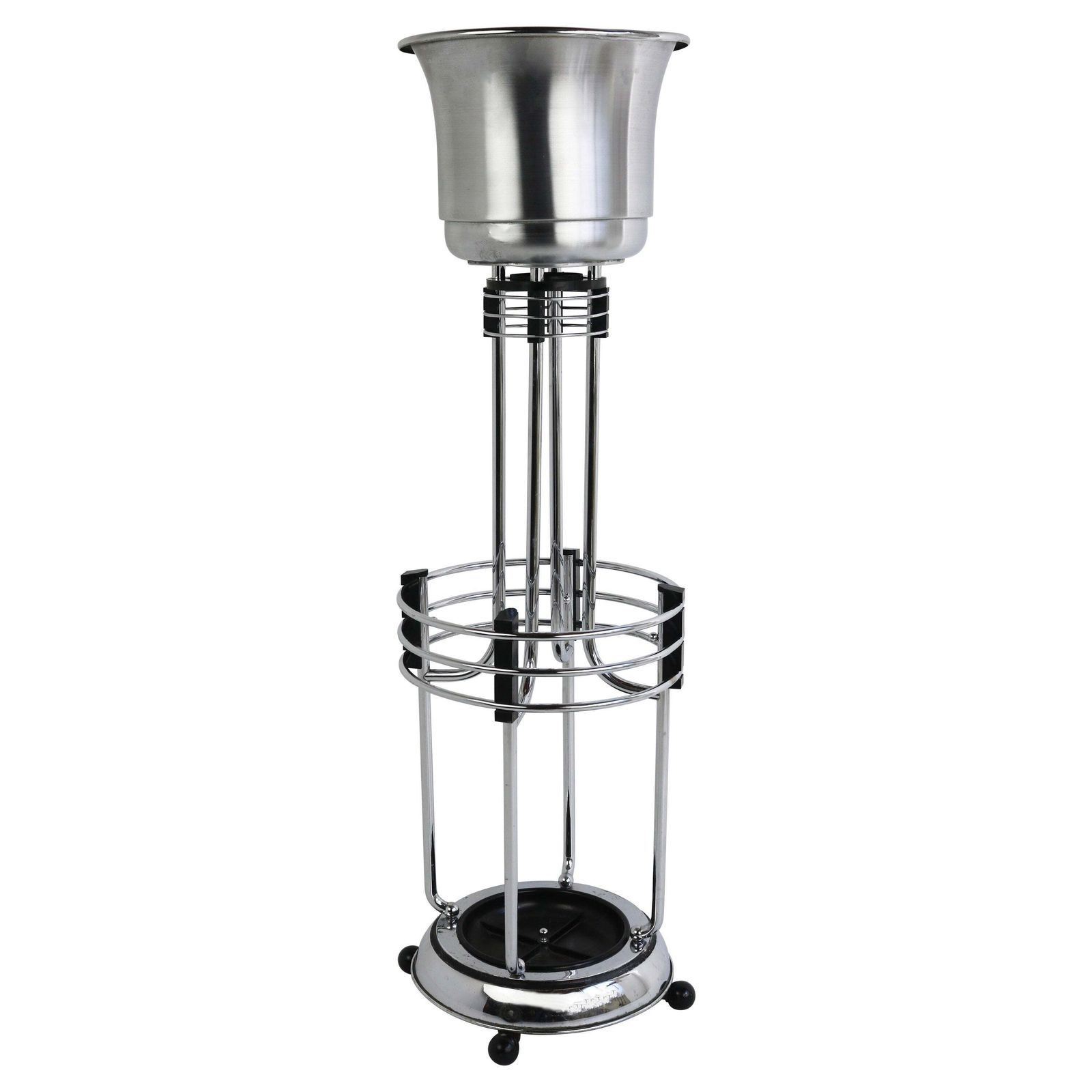 Zeldzame Antieke Art Deco Paraplubak / Plantenstandaard Van Demeyere, 1930, Chromen Rek
