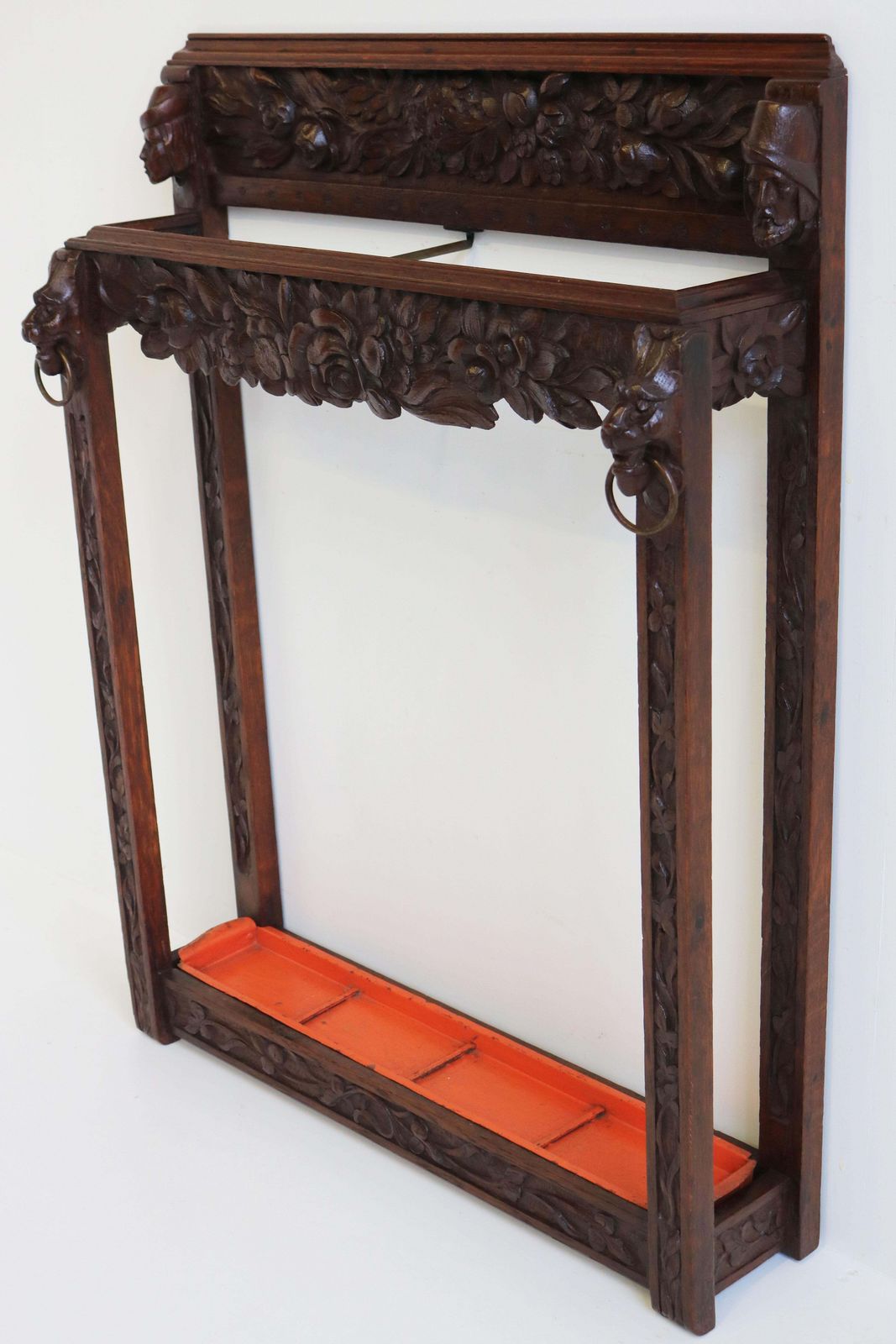 Antique French 19th Century Renaissance Revival Umbrella / Stick Stand Lion Mask photo for sale