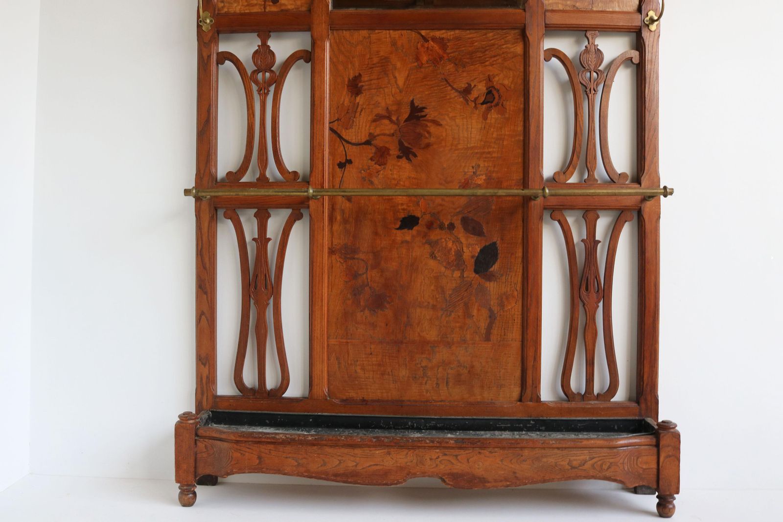 French Art Nouveau Hall Tree / Coat Rack By Emile Galle 1905 Marquetry Hallway photo furniture