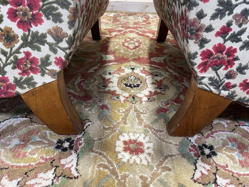 Paire De Fauteuils Bergères Art Déco / Vintage à Fleurs photo furniture