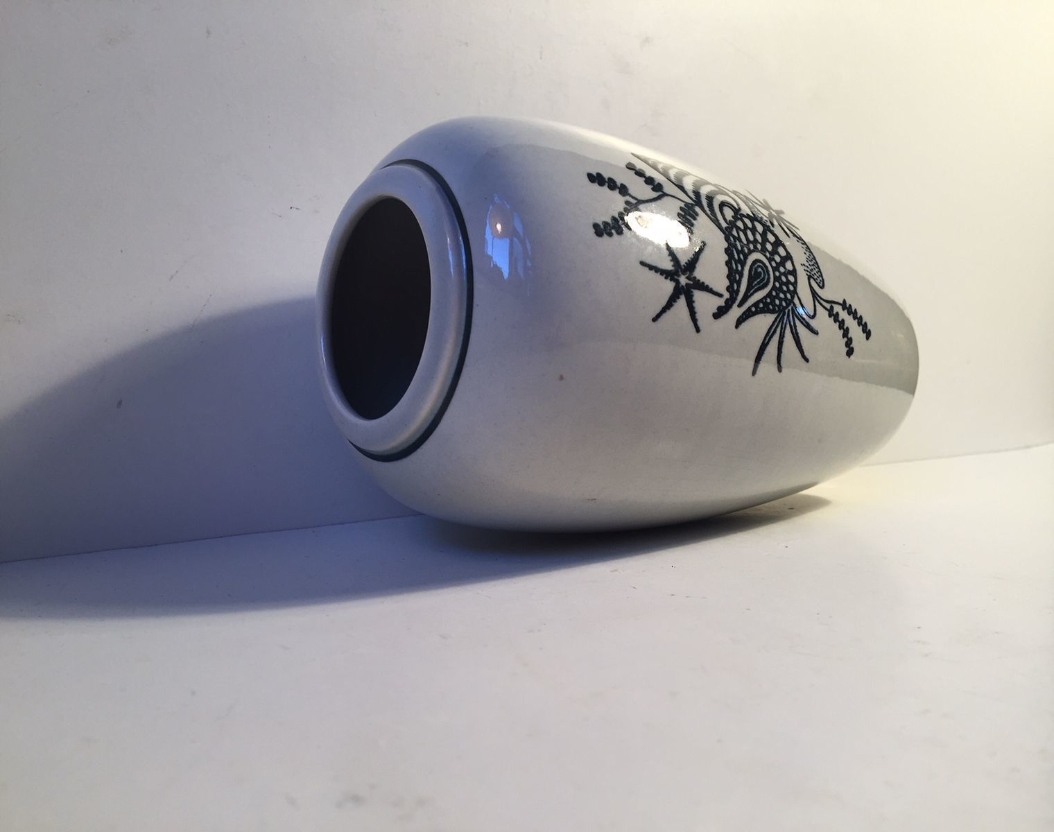 Mid Century Ceramic Vase With Snail From Nymølle, 1970s photo furniture