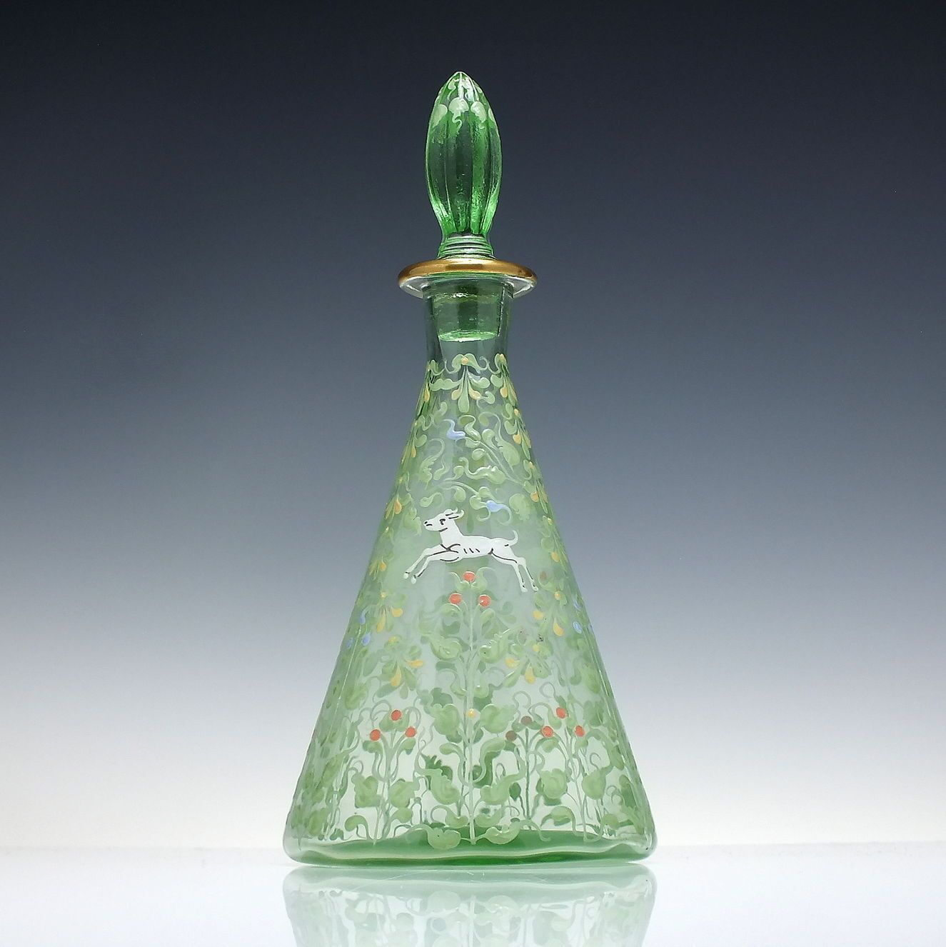 Rare Antique Moser Enamelled Decanter, Six Glasses And Tray, Glass By Salviati C1900 photo furniture