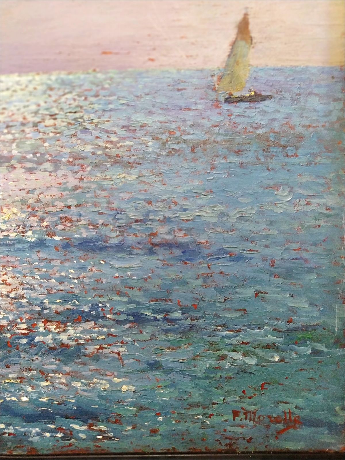 Early 1900's Seascape Painting By Federico Morello,1885 1945. photo 500.0