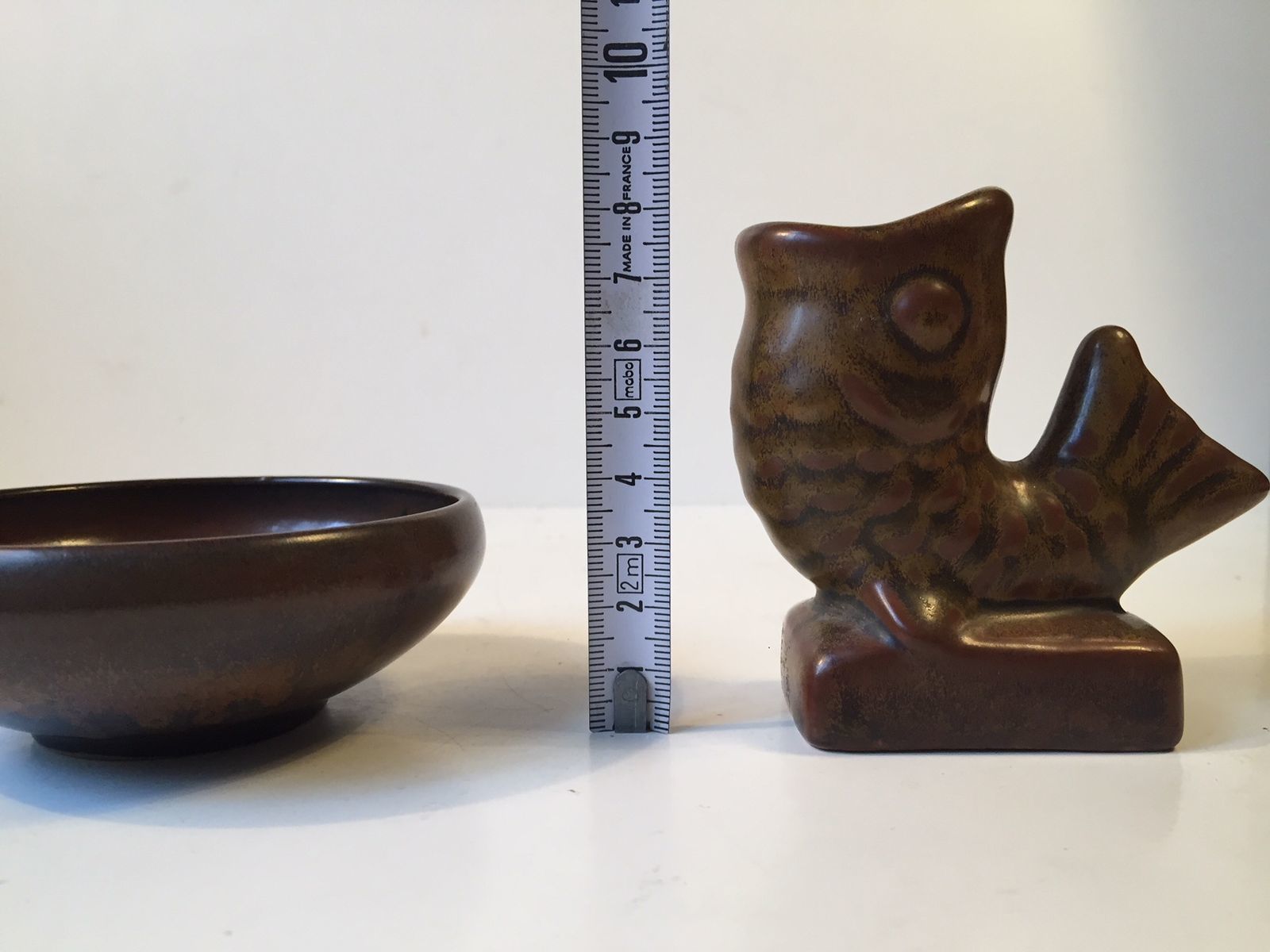 Mid Century Ceramic Fish Vase & Bowl By Laurids Hjorth, 1950s, Set Of 2 photo vintage