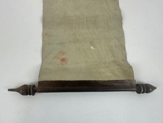 Vintage Middle Eastern Scroll Painting On Leather, 1950s photo 248.0