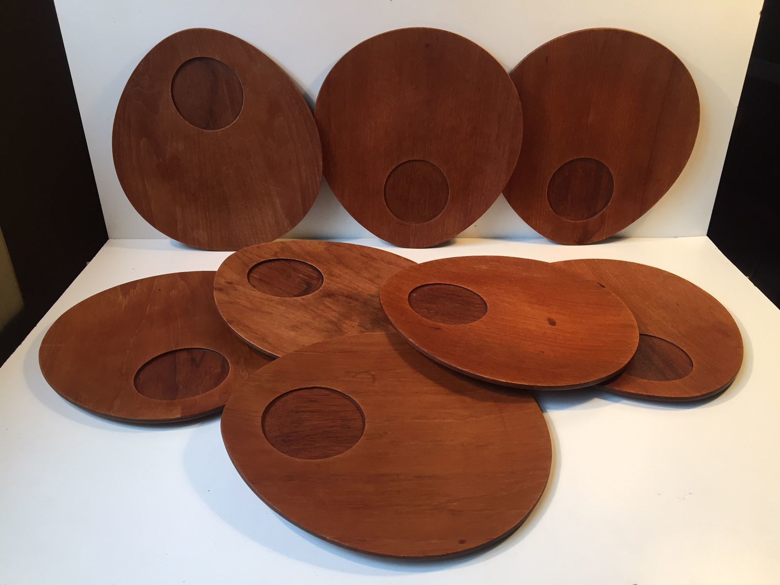 Danish Teak Tear Drop Breakfast Plates, 1960s, Set Of 8 photo buy