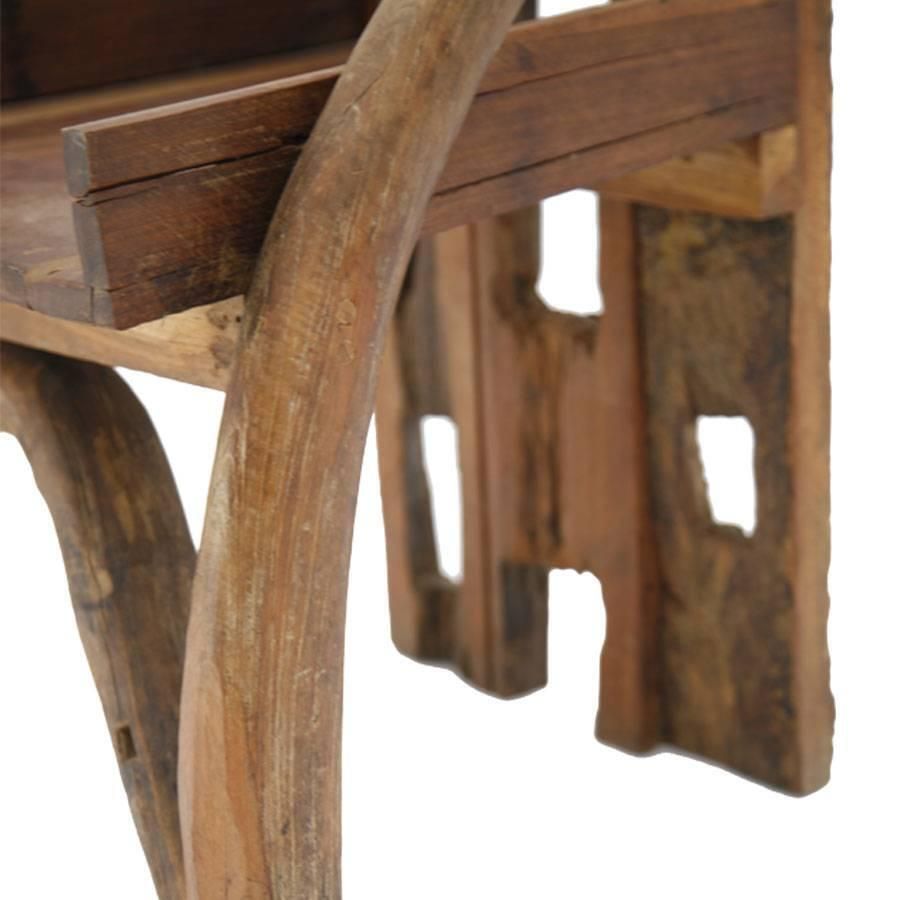Midcentury Sculptural Olive Wood And Walnut French Chair, 1940s photo Furniture