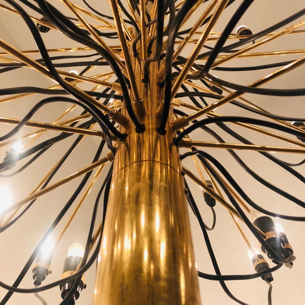 photo furniture Mid Century Modern Gino Sarfatti Brass Italian '2097/30' Chandelier, 1960s