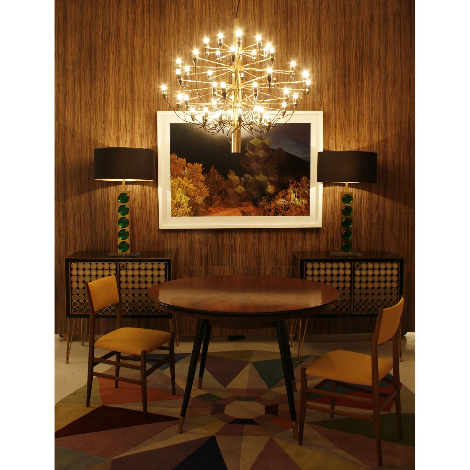 3366.0 Mid Century Modern Gino Sarfatti Brass Italian '2097/30' Chandelier, 1960s photo