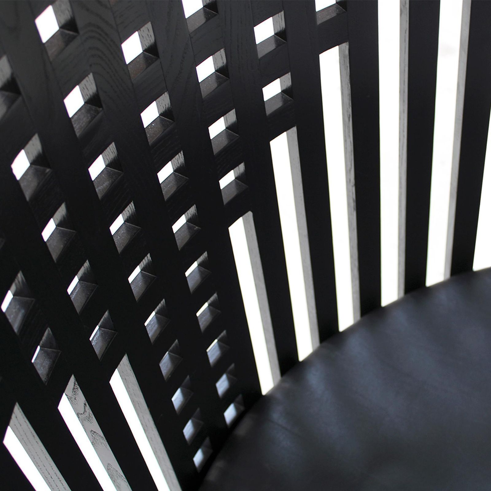 photo furniture Charles Rennie Mackintosh Black Ashwood Willow Italian Pair Of Armchairs