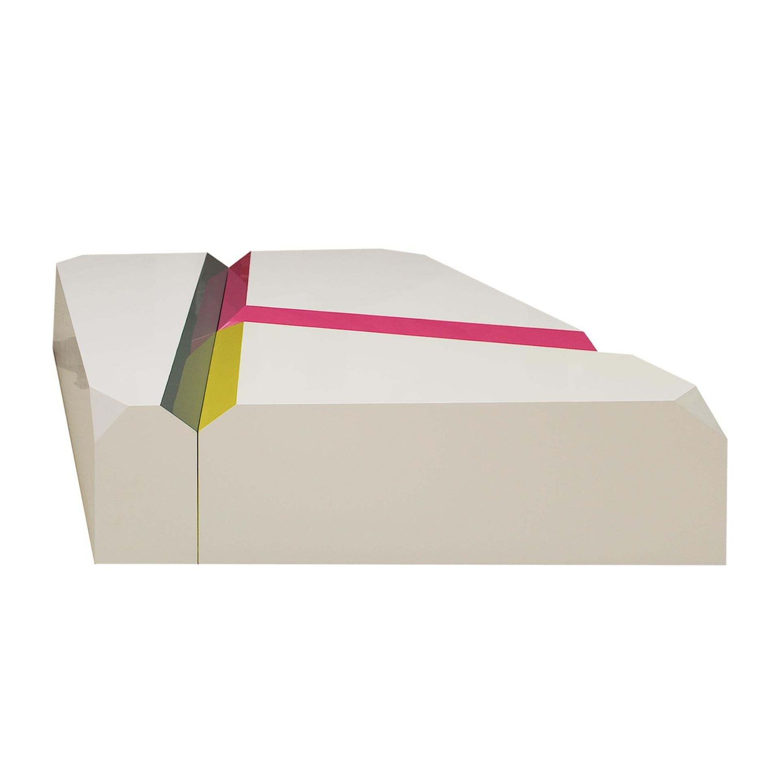 Modular Coffee Table Made In Coloured Lacquered Wood With Gloss Finish photo for sale