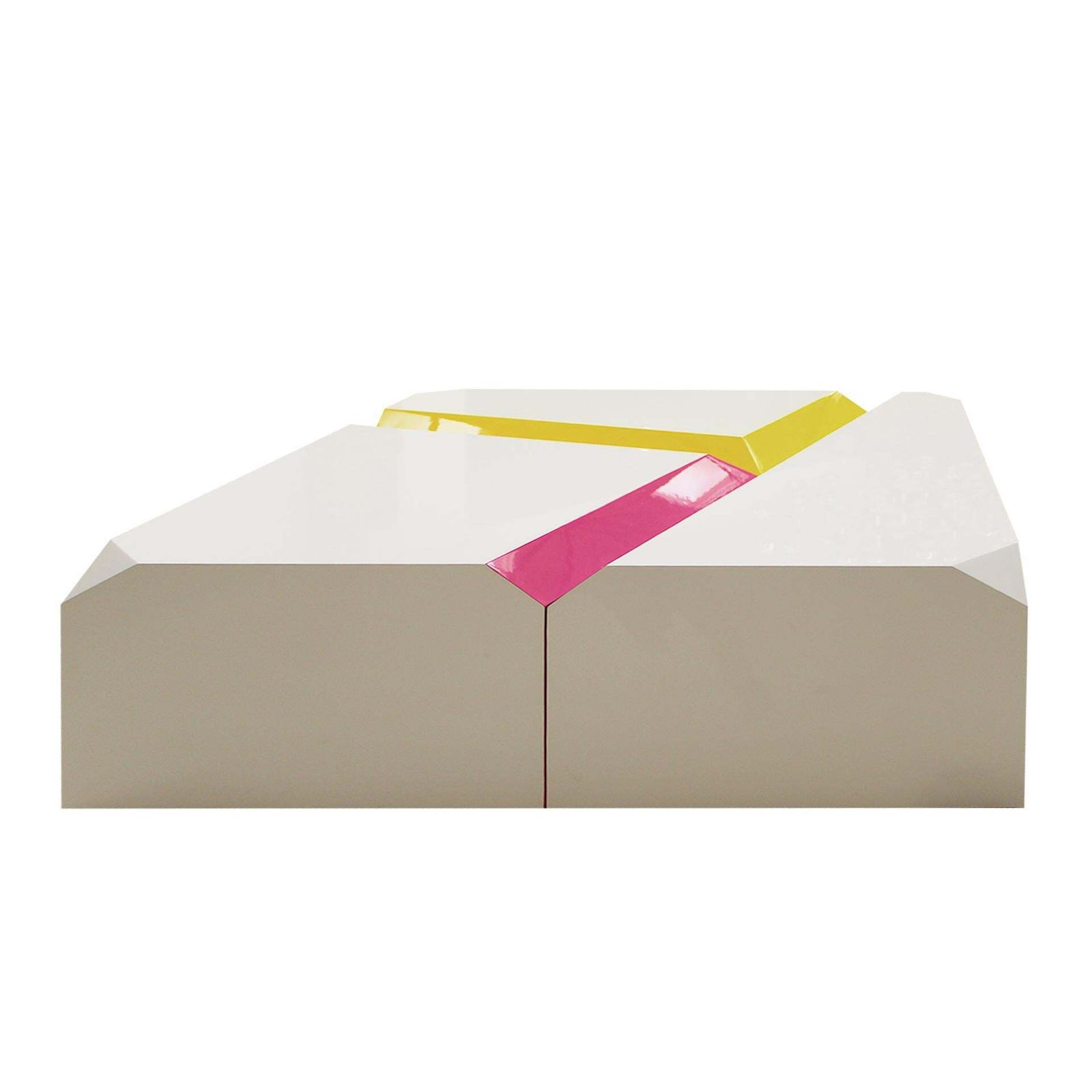 Modular Coffee Table Made In Coloured Lacquered Wood With Gloss Finish photo Furniture