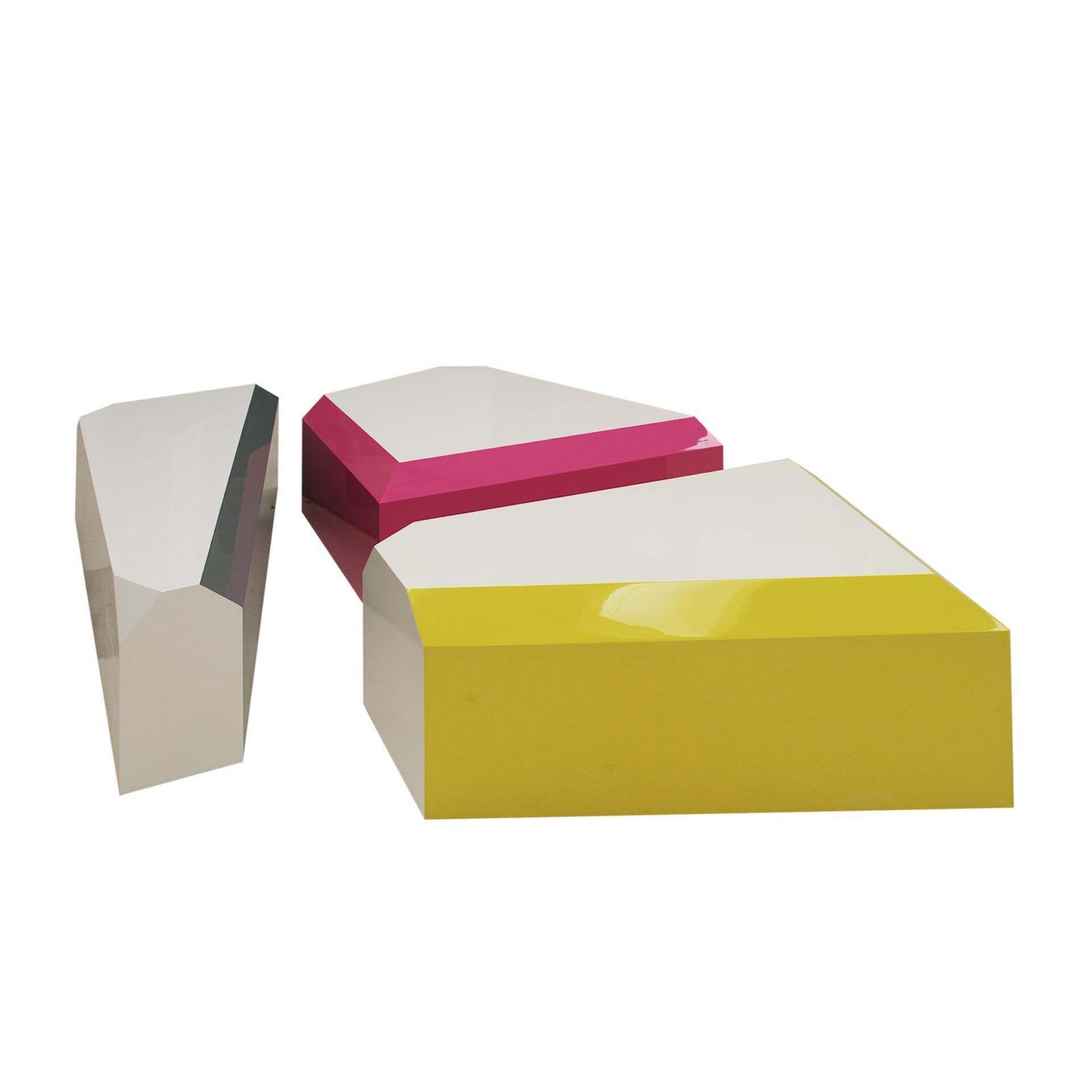 photo furniture Modular Coffee Table Made In Coloured Lacquered Wood With Gloss Finish