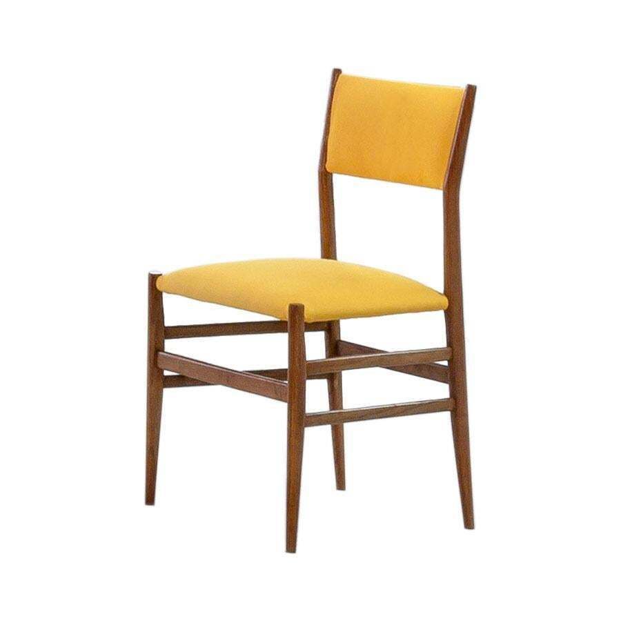 Midcentury Gio Ponti Set Of Twelve Leggera By Cassina Wood Linen Italian Chairs photo furniture
