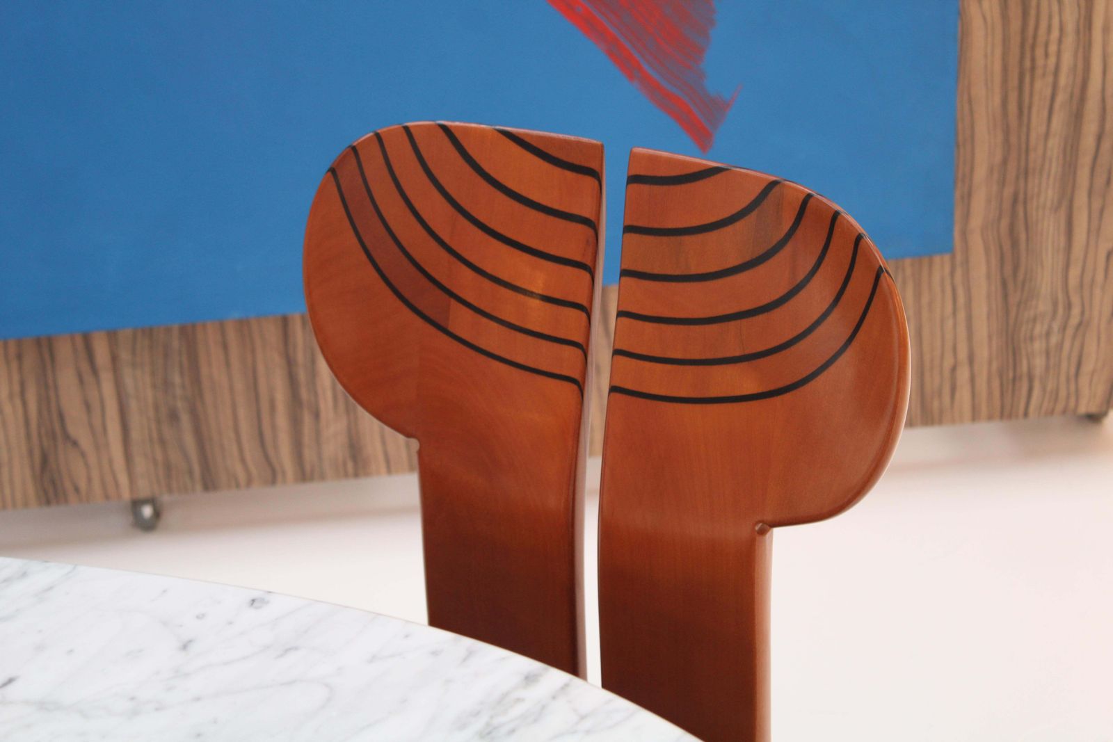 photo vintage Africa Italian Dining Chairs Designed By Afra & Tobia Scarpa For Maxalto, 70s