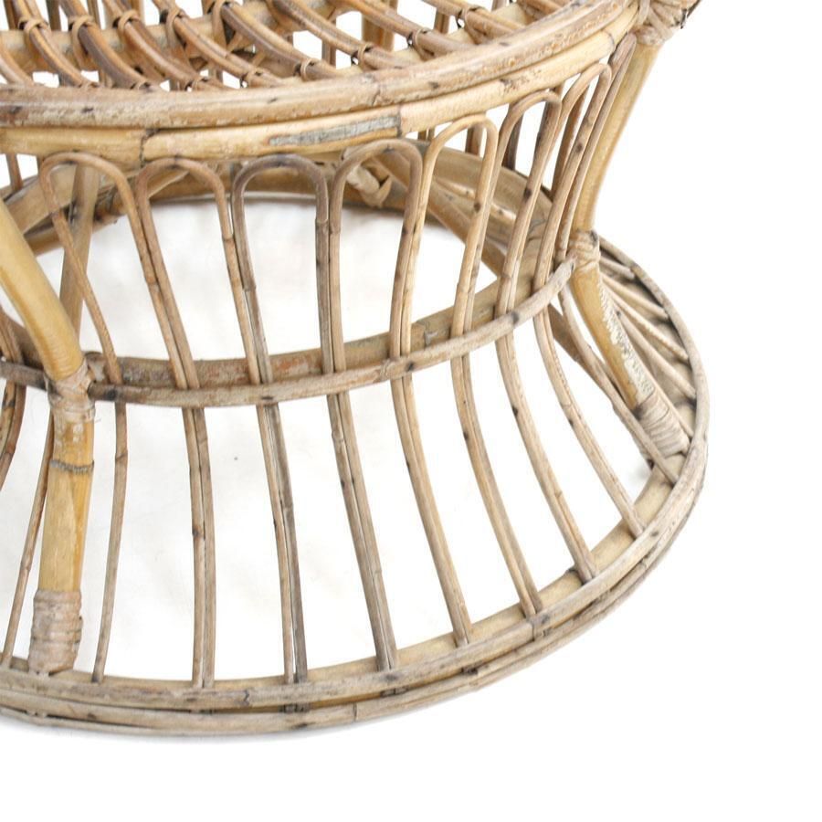 Carminati Mid Century Modern Bamboo Rattan Italian Armchair photo for sale