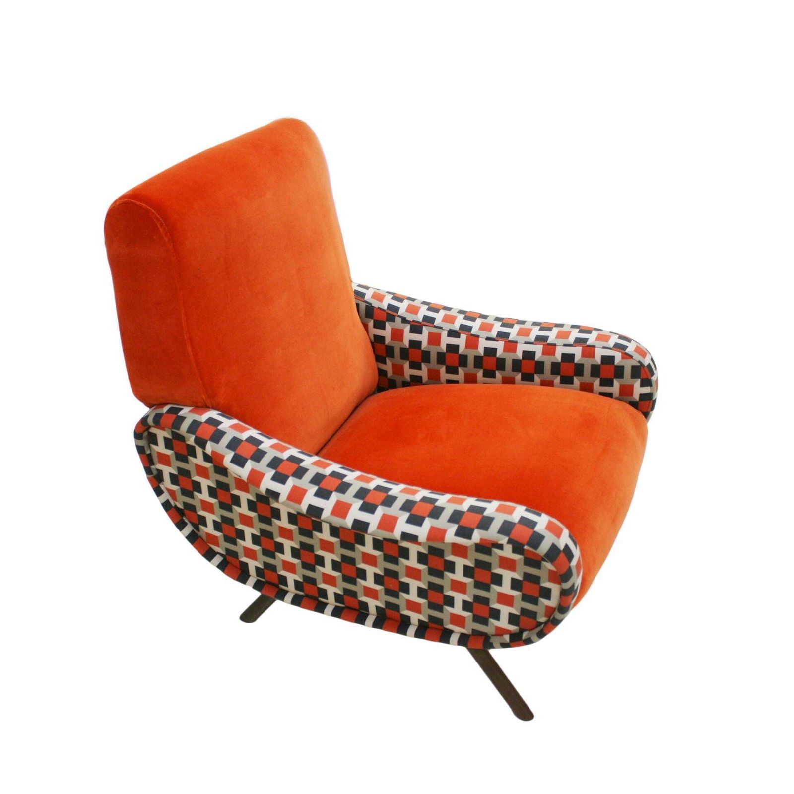 Lady Marco Zanuso By Arflex Cotton Velvet And Hermes Fabric Italian Armchair photo Furniture