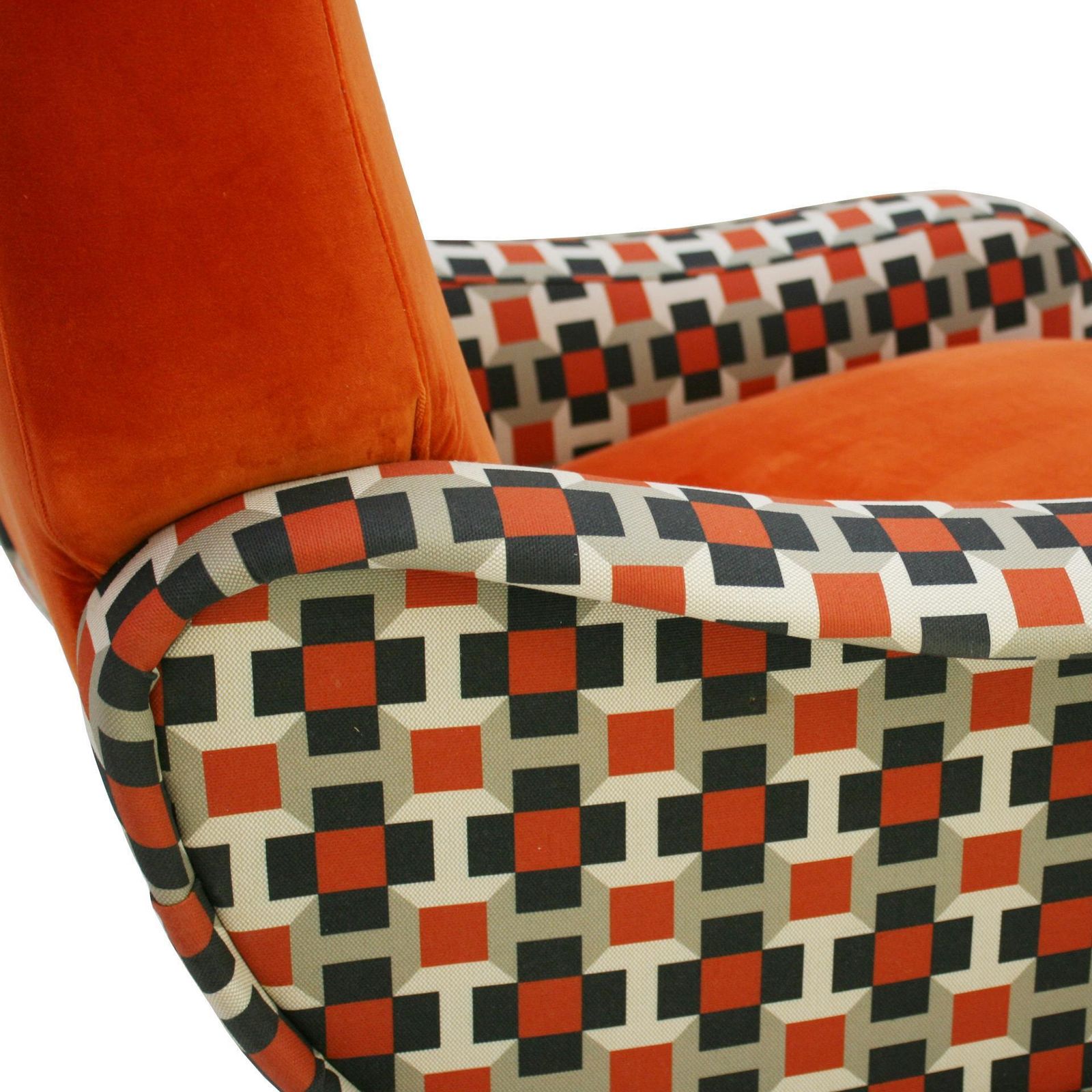 photo buy Lady Marco Zanuso By Arflex Cotton Velvet And Hermes Fabric Italian Armchair