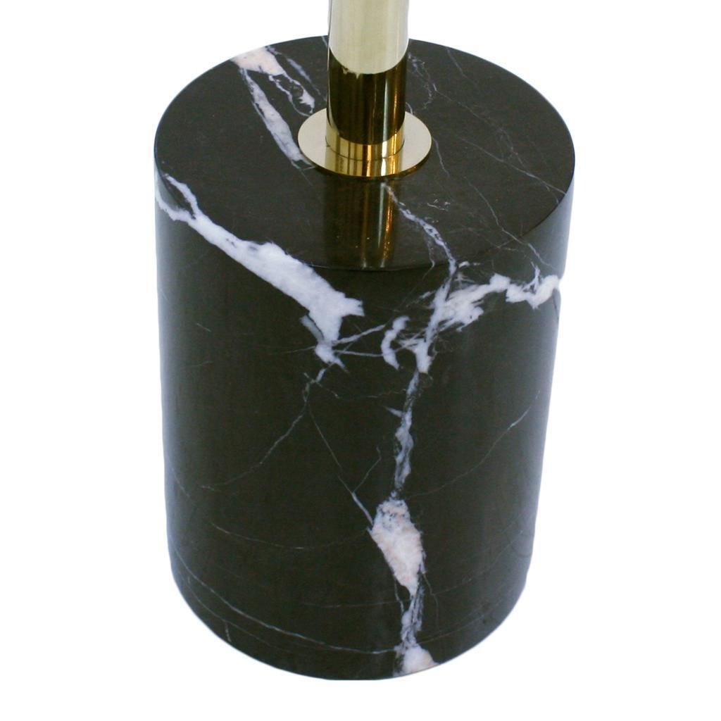 Pair Of Contemporary Marquina Marble, Glass, Brass Side Italian Tables photo 3324.0