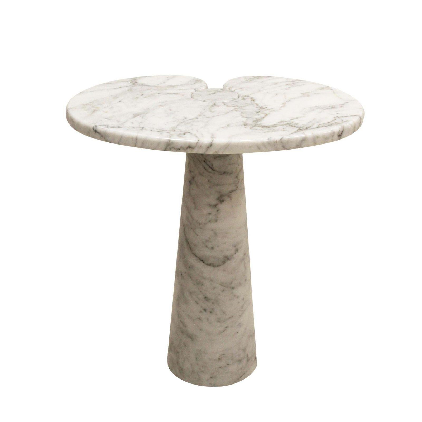 Original Angelo Mangiarotti Italian "Eros" Carrara Marble Side Tables photo for sale