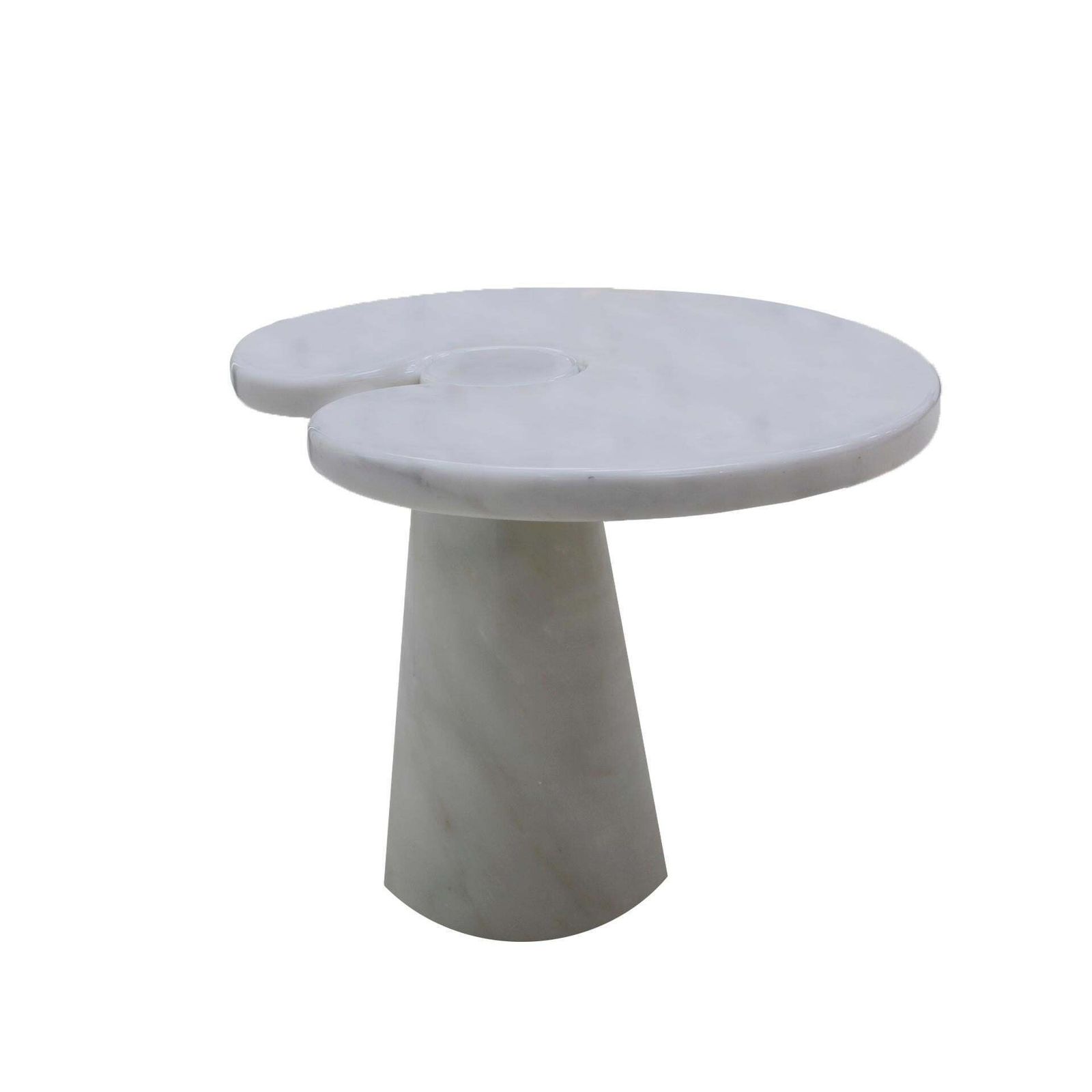 Original Angelo Mangiarotti Italian "Eros" Carrara Marble Side Tables photo vintage