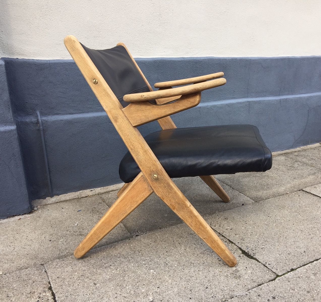 Danish Oak & Leather Lounge Chair By Arne Hovmand Olsen, 1960s photo furniture