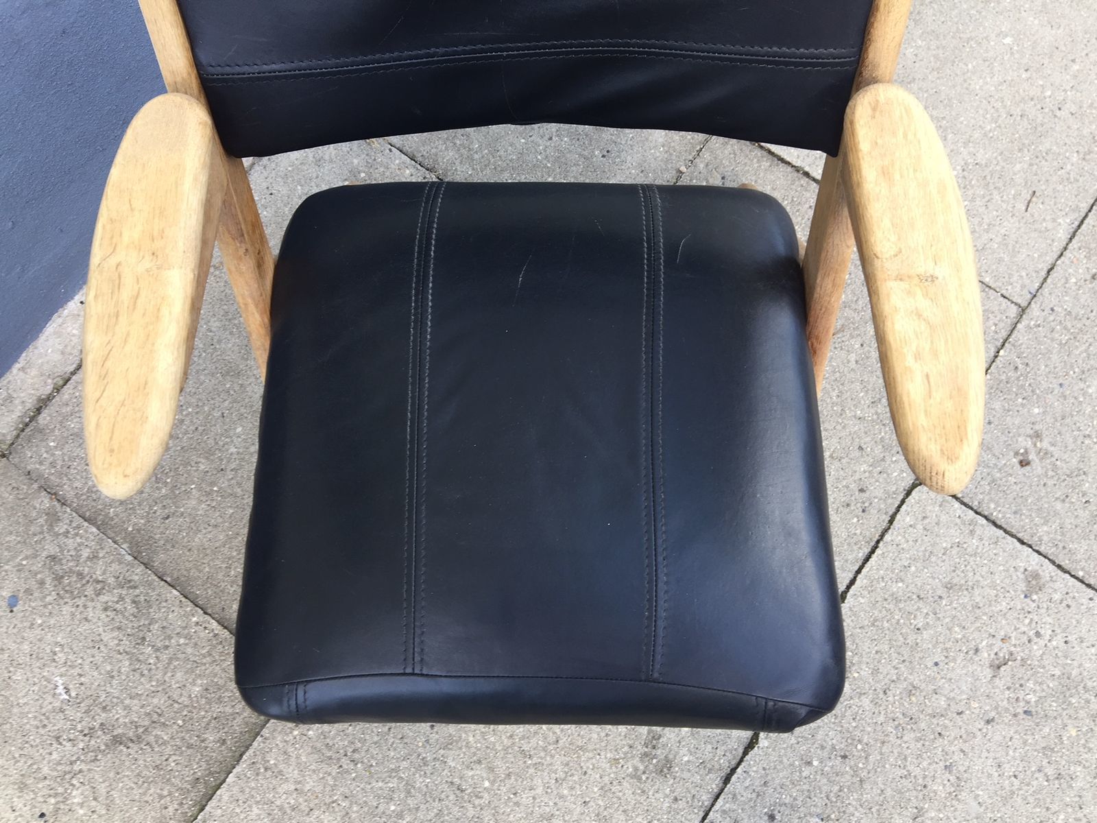 Danish Oak & Leather Lounge Chair By Arne Hovmand Olsen, 1960s photo Furniture