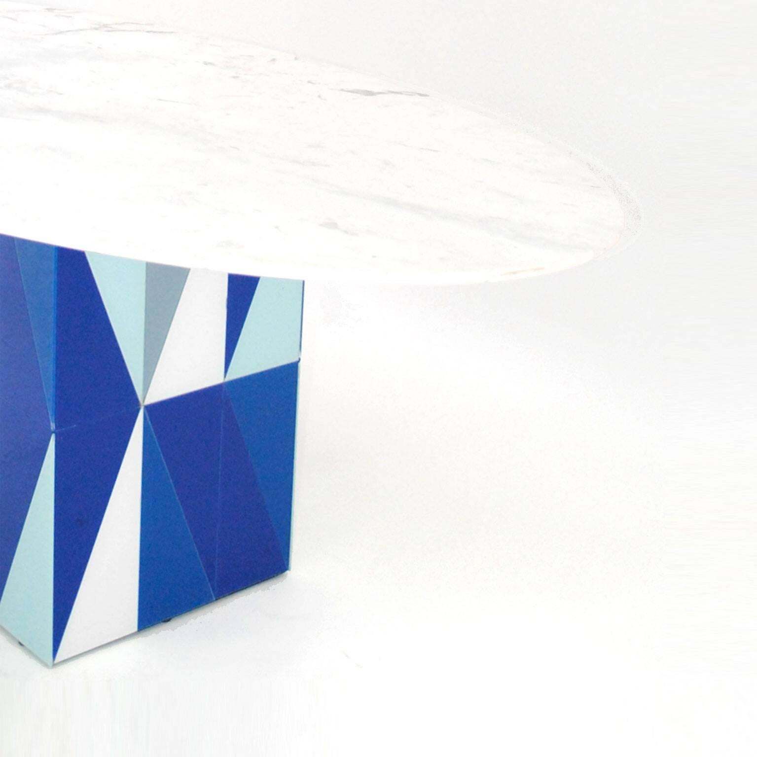 Contemporary Wood Italian Dining Table With Marble Top After Gio Ponti photo Furniture