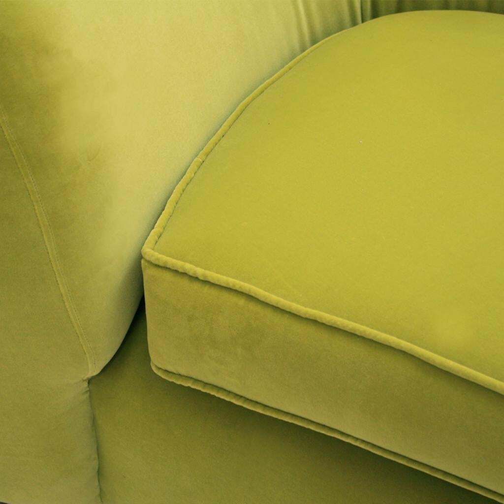 photo furniture L.A. Studio Contemporary Lime Cotton Velvet Curved Italian Sofa