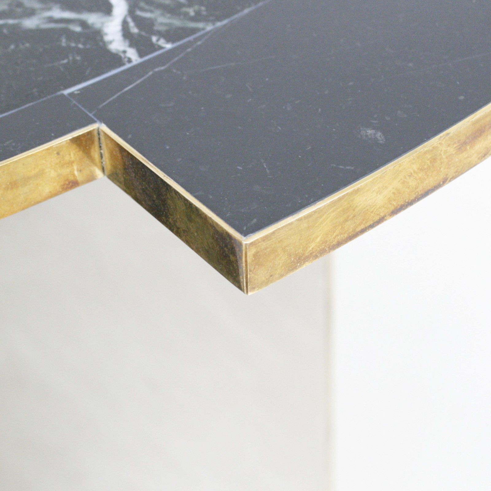 Mid Century Modern Italian By L.A. Studio Circular Marble And Brass Table photo vintage