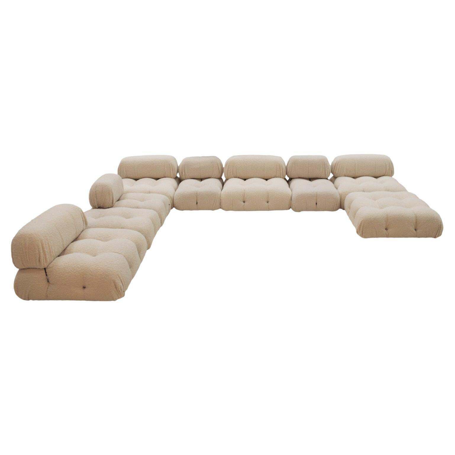 Camaleonda Modular Sofa By Mario Bellini, Italy 70s, White Bouclé Reupholstered