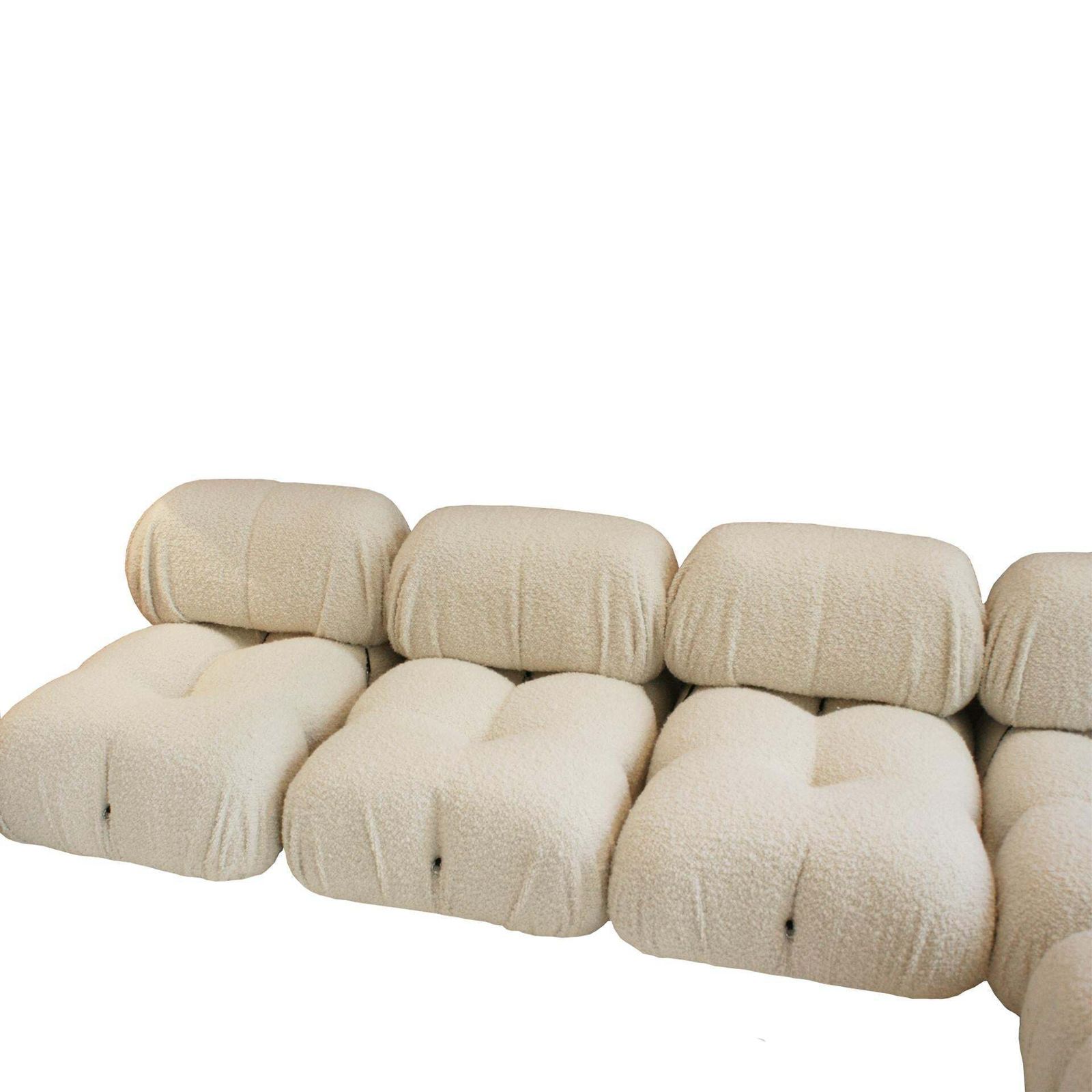Mario Bellini For B&B Italia "Camaleonda" White Bouclé Fabric Modular Sofa photo for sale