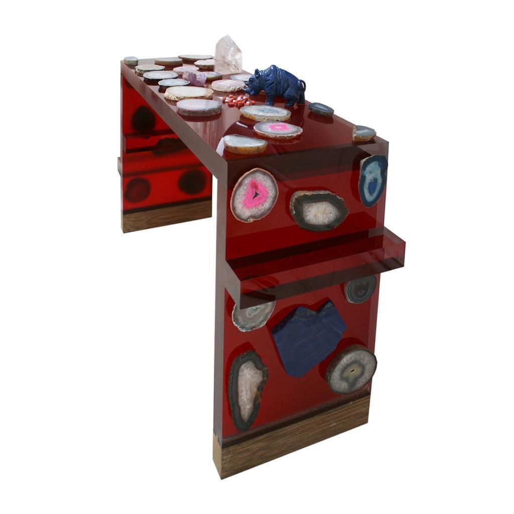 Contemporary Modern Italian Red Console Mod, "Antikythera" Designed By Superego photo Furniture
