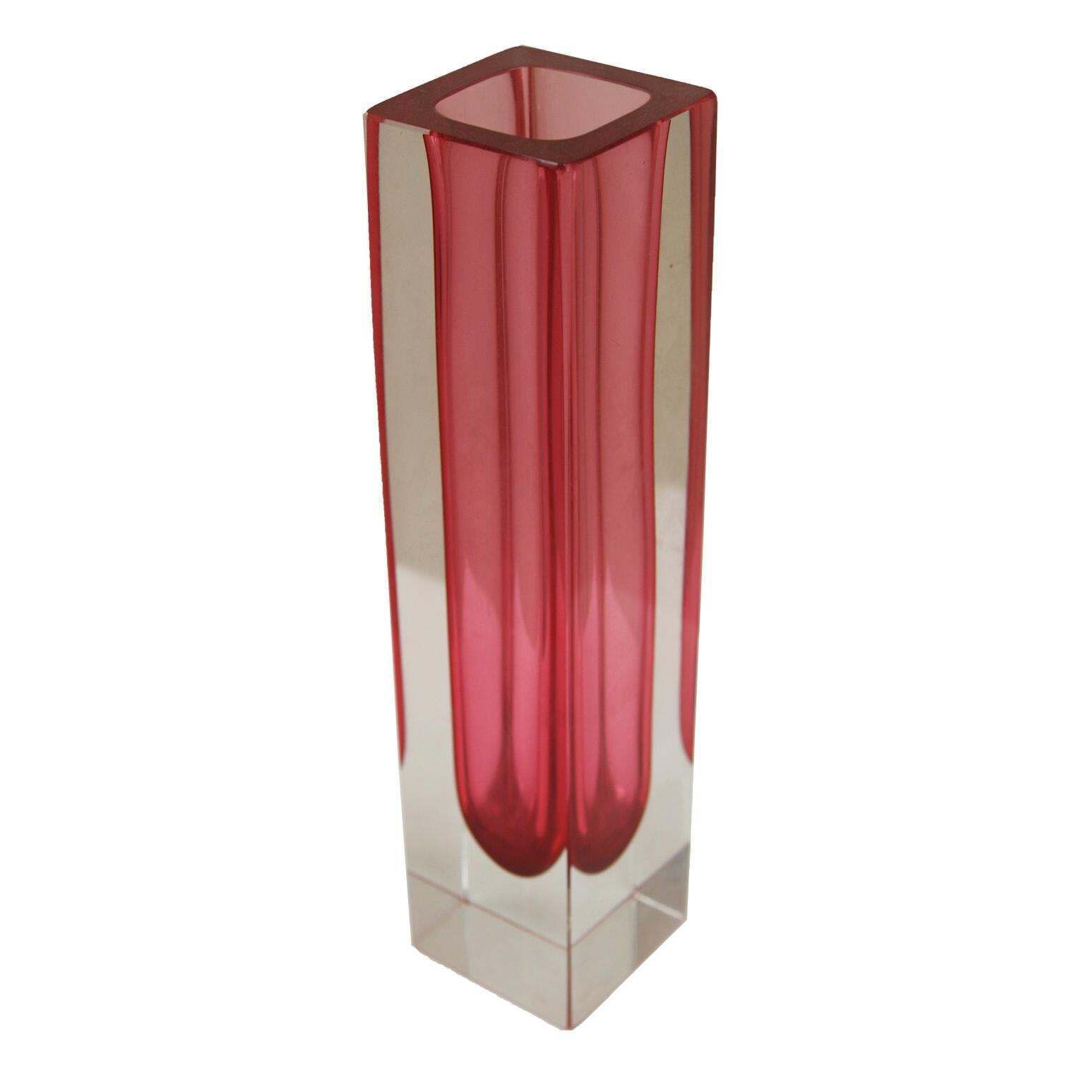Mid Century Modern Pink Sommerso Murano Glass Vase By Flavio Poli 1950 photo furniture