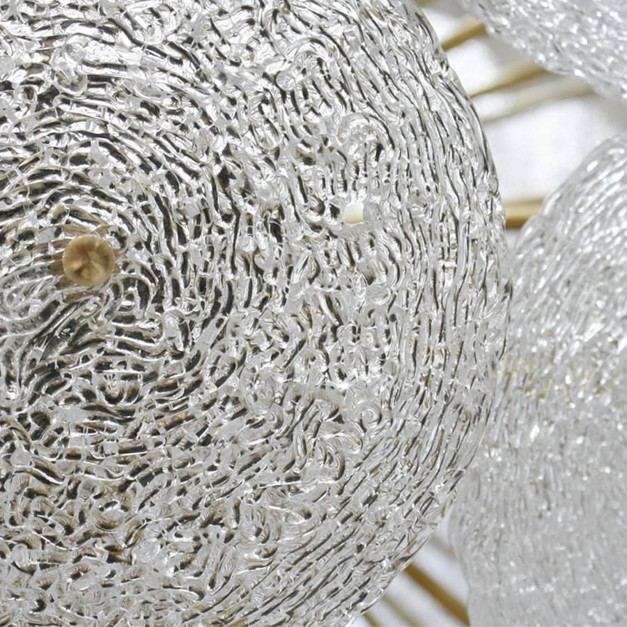 Mid Century Modern Style "Sputnik" Murano Glass And Brass Italian Pending Lamp photo Lighting
