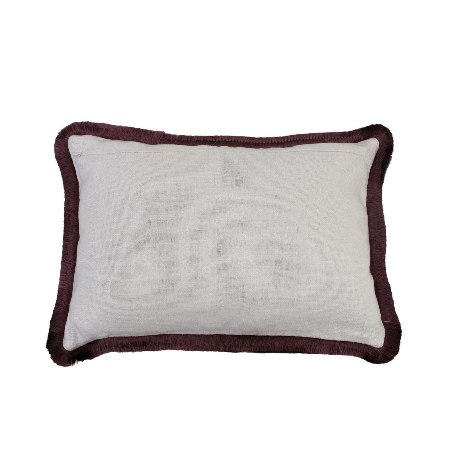 Leopard Print Velvet Cushion In Cotton With Double Tinsel Trim And Linen Back photo furniture