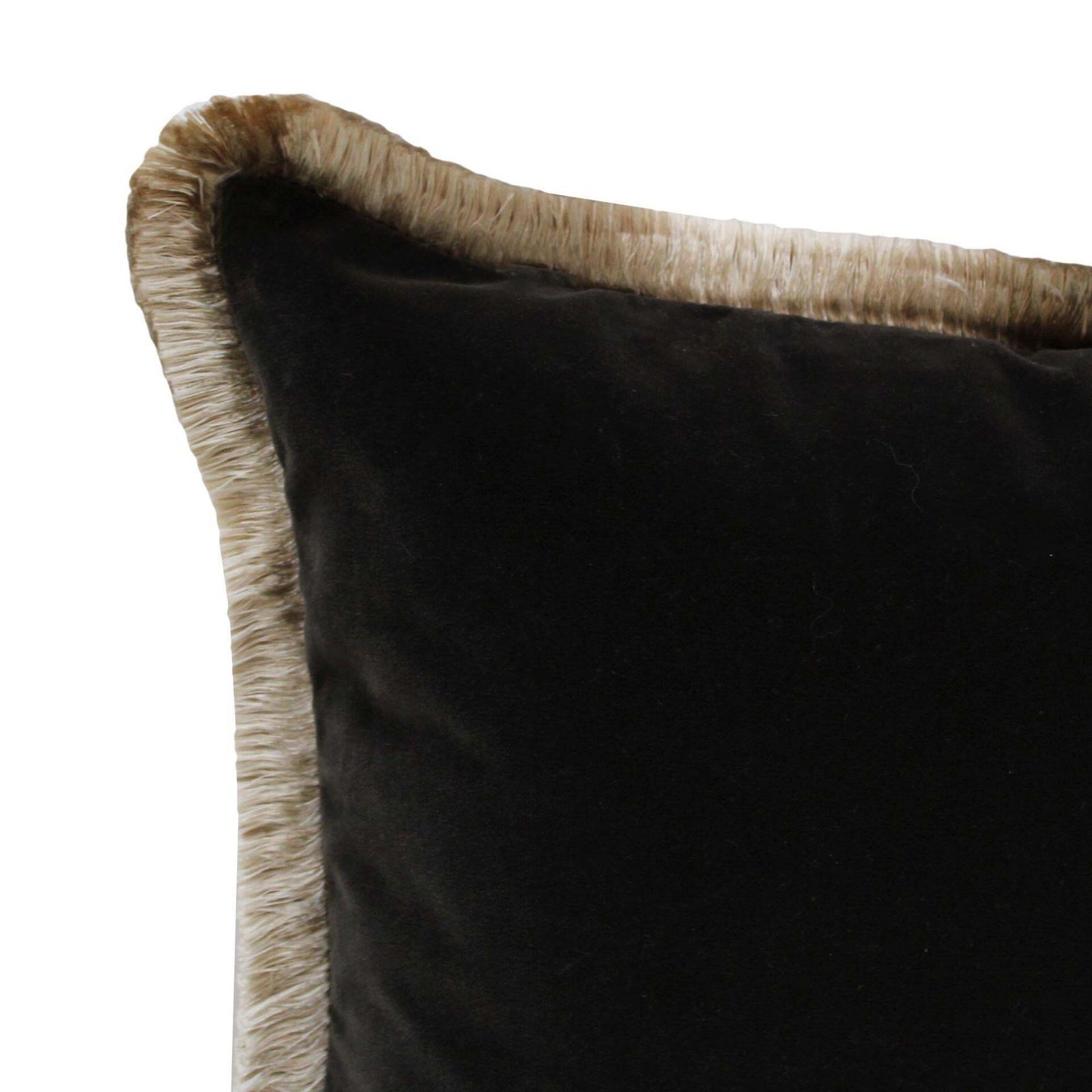 Velvet Cushion In Cotton With Double Tinsel Trim And Linen Back photo Textiles
