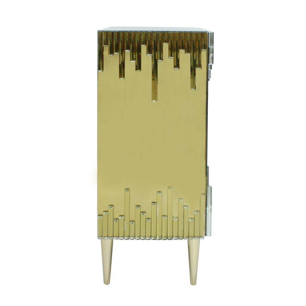 Mid Century Modern Style Glass And Golden Mirror Pair Of Italian Sideboards photo 15766.0