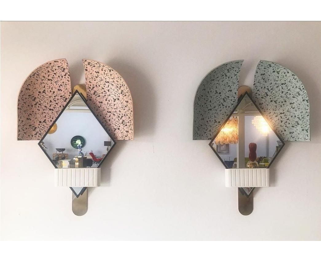 photo furniture Elena Salmistraro Contemporary Italian Mirror Light Blue "Bonnet"
