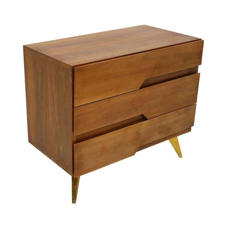 In The Style Of Mid Century Modern Solid Wood Pair Of Italian Dressers photo Furniture