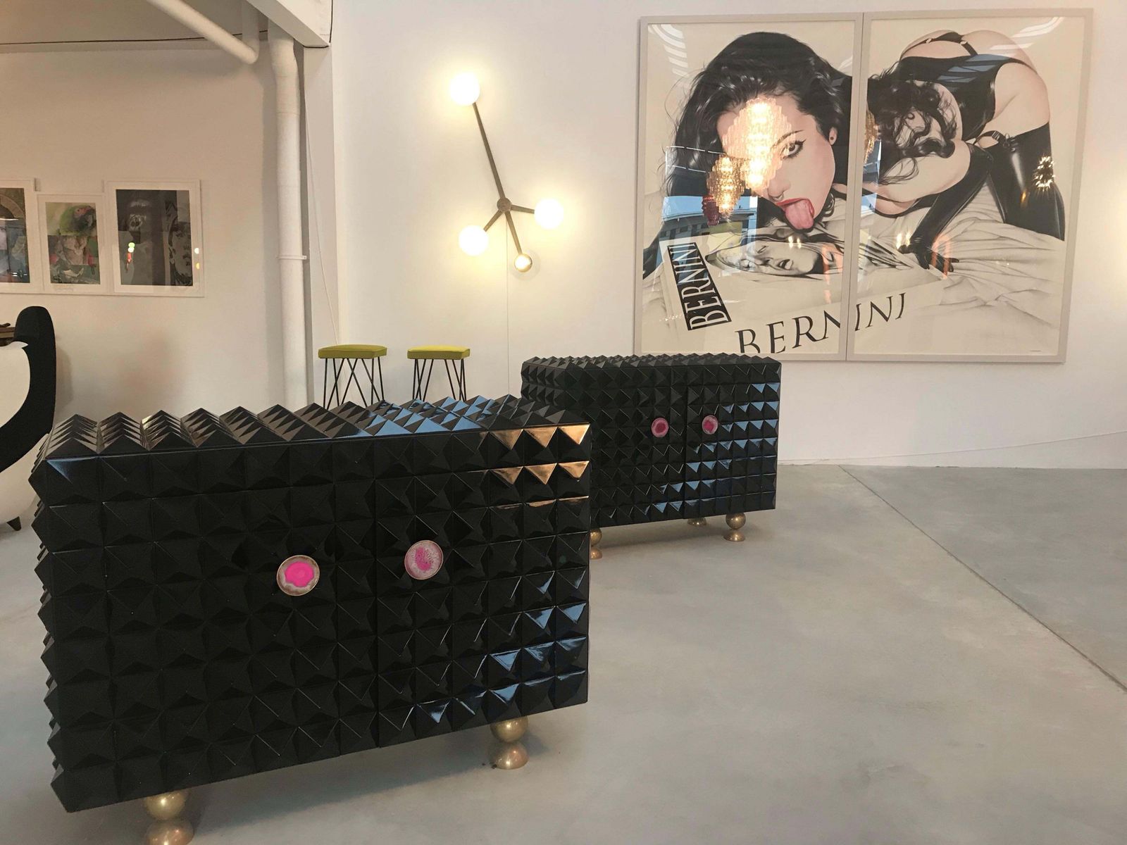 L.A. Studio Modern Black Lacquered Pair Of Italian Sideboards photo buy