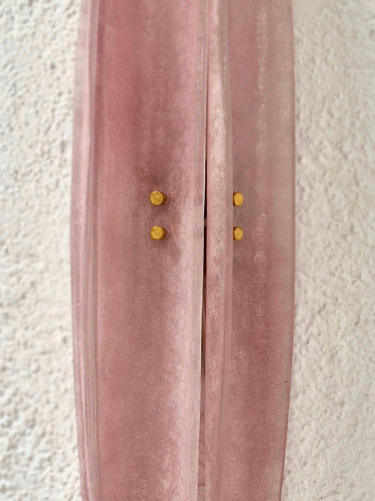 Mid Century Style Pink Murano Glass Sconces, Contemporary Design, Italy Murano photo vintage