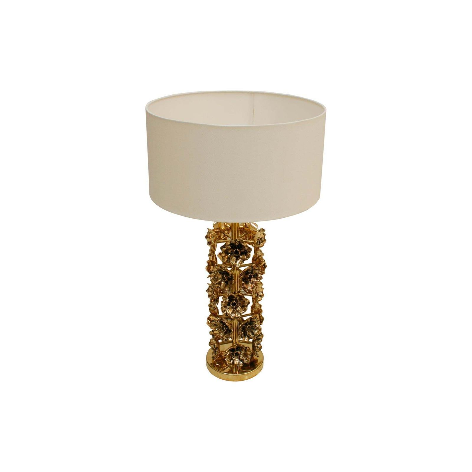 Mid Century Style Pair Of Contemporary Italian Brass Table Lamps photo for sale