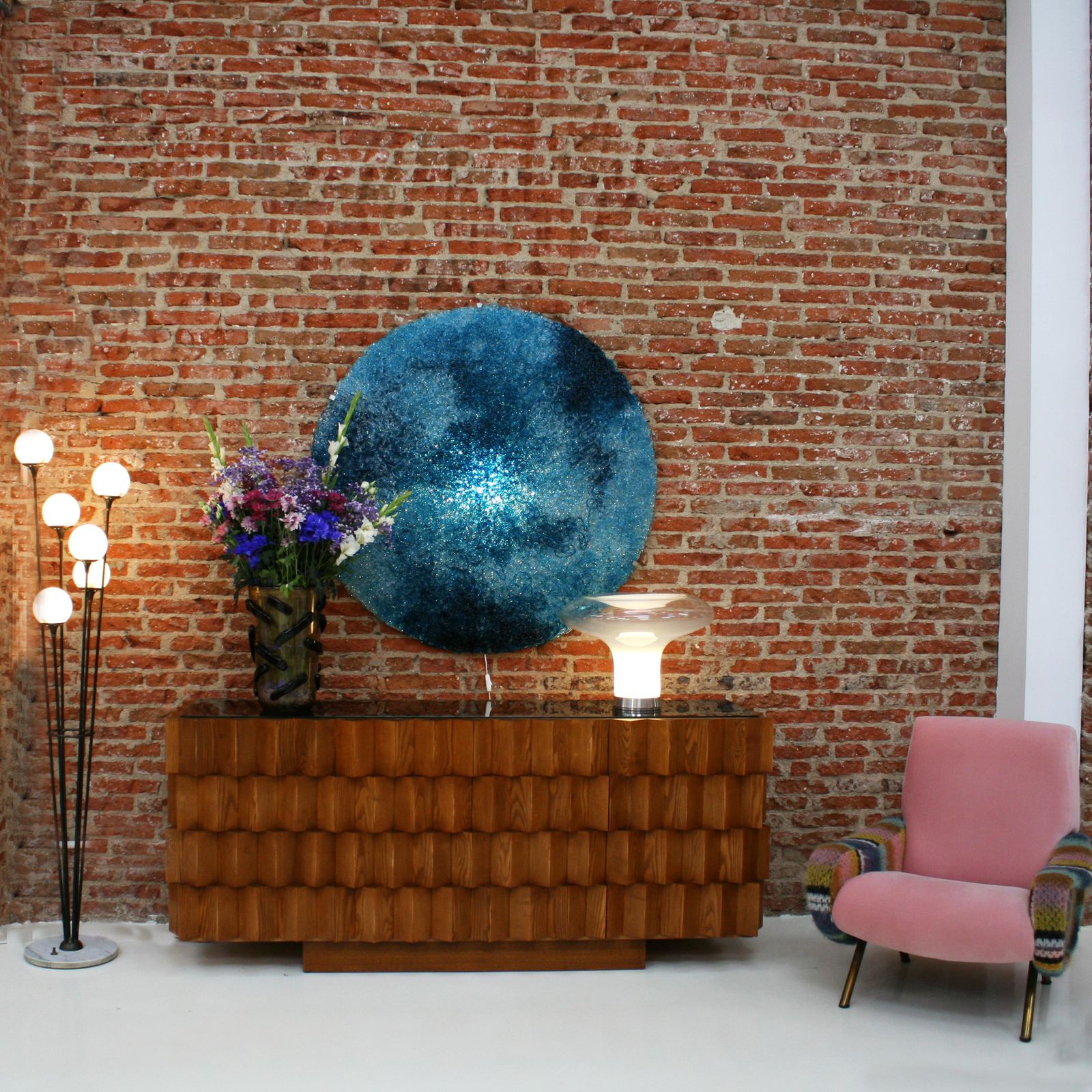 Jacopo Foggini Contemporary Modern Circular Blue Polycarbonate Italian Wall Ligh photo Lighting