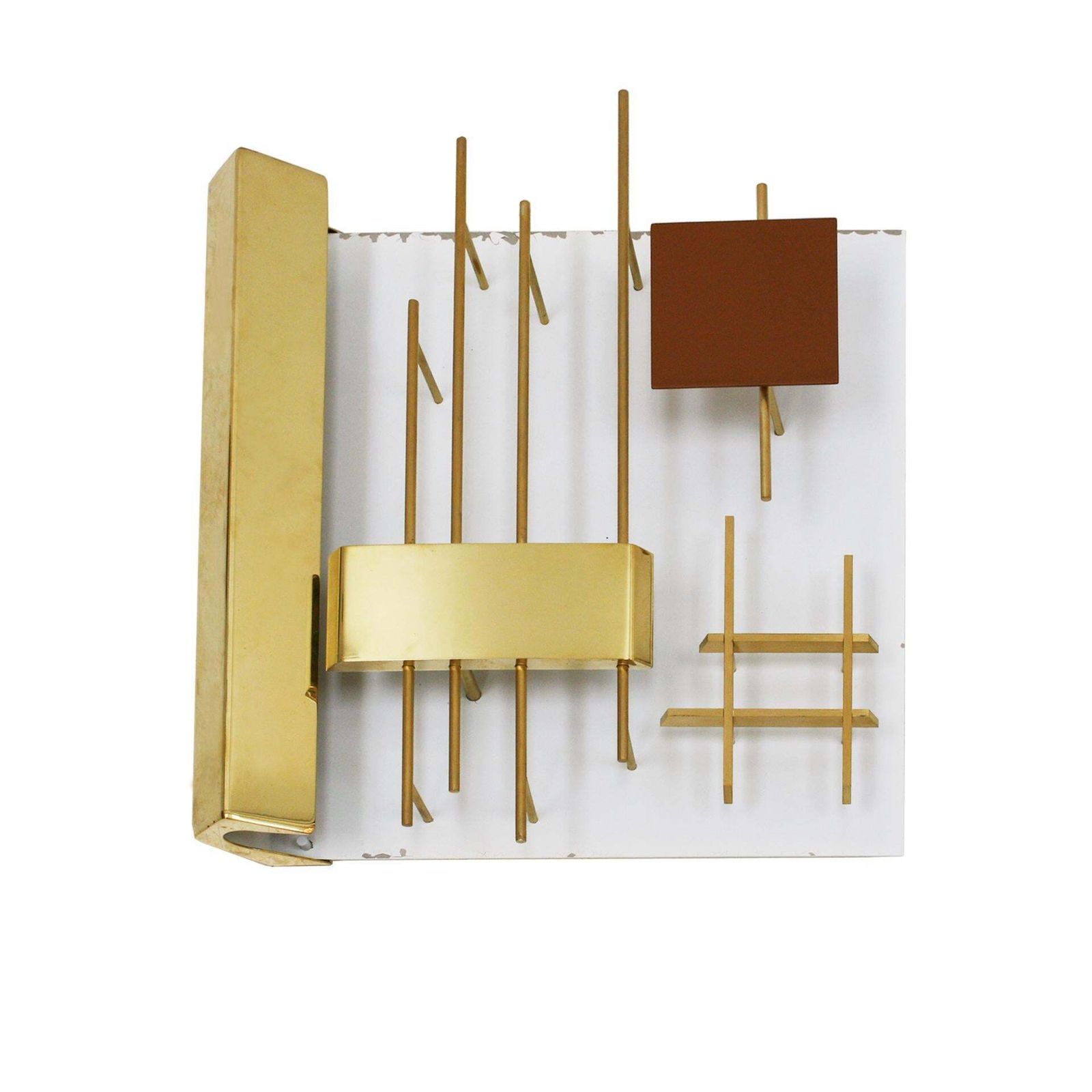 Gio Ponti Edited By Lumi Original Italian 1960s Pair Of Brass & Steel Sconces photo Lighting